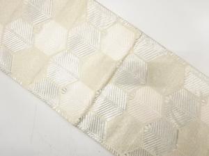 アンティーク　亀甲に青海波・若松模様織り出し袋帯（材料）